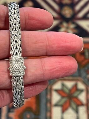 John Hardy sterling  silver and diamond bracelet